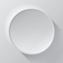 Flat gray circle on a light background, vector object