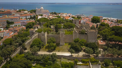 aerial view of Castle of São Jorge in Lisbon
