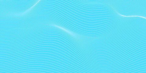 Blue background and white wave line and dot