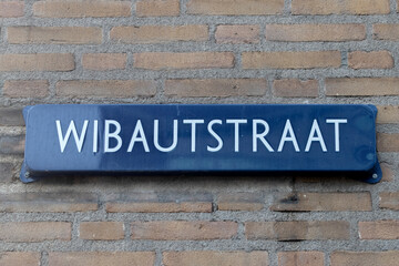 Street Sign Wibautstraat At Amsterdam The Netherlands 28-1-2022
