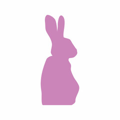hand drawn flat rabbit silhouette. vector illustration
