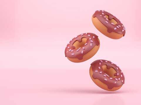 3D Isolated Donut. 3D render