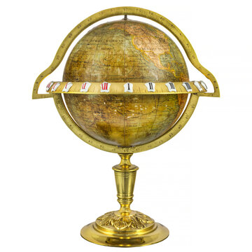 Medieval globe with enamel decoration isolated on a white background