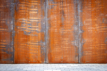 Modern rusty metal wall