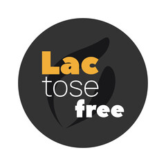 Lactose Free vector icon. Isolated circle label, symbol for food, product sticker, allergy, diet, eating, design element