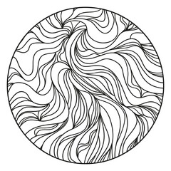 Wavy background. Hand drawn waves. Stripe abstract texture with many lines. Waved pattern. Black and white illustration for banners, flyers or posters