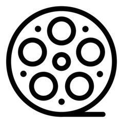 Video Film Reel Flat Icon Isolated On White Background