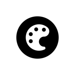 Paint palette icon in black round