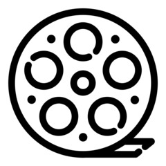 Video Film Reel Flat Icon Isolated On White Background