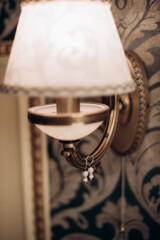 details of the bride earring on the floor lamp