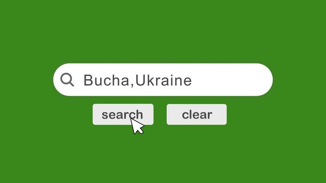 bucha Search Bar with click Animation On Green Background