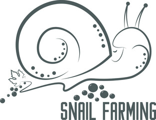 Snail logo vector format. Grape snail silhouette stock image