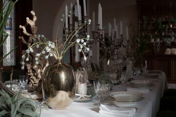 table setting in a restaurant