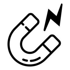 Magnet Attraction Physics Flat Icon Isolated On White Background