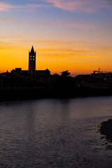 Fototapeta premium Silhouette at sunset