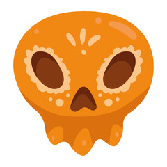 yellow mexican skull head