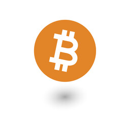 Bitcoin flat symbol.Bitcoin logo isolated on white background.Cryptocurrency concept. Cryptocurrency.