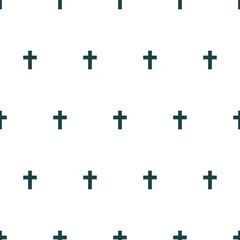 Vector shape geometric seamless pattern of religious christian cross on a white background. Grave burial symbol