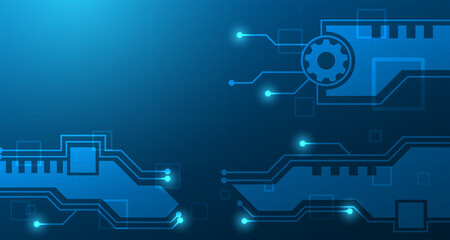 Fototapeta premium Geometric abstract technology background - future lines and dots connection digital data and big data concept EP.5