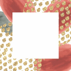 Frame with abstract spots, lines, place for text