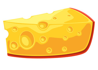 Illustration of cheese. Dairy product. Object for food industry.