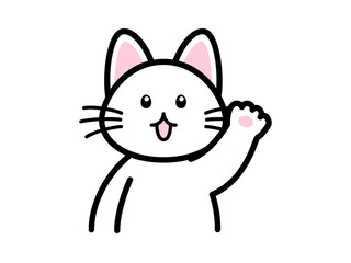 Obraz premium 手をあげる猫