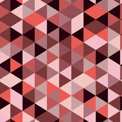 Abstract geometric mosaic triangle seamless pattern in red, coral, brown and beige. can be used for posters , web pages, home décor and wallpaper 