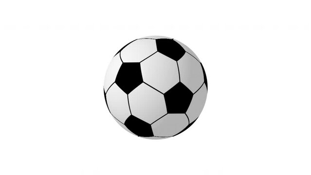 The soccer ball rotating. 3D football ball spinning loop animation.