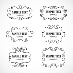 Vintage frame, design elements, vector set