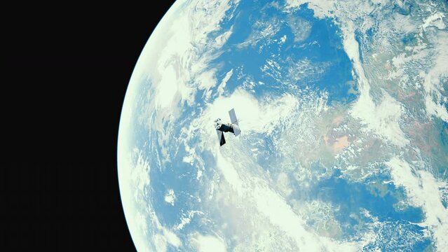 Space Telescope orbiting Earth. 