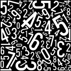 Background with numbers scattered chaotic