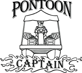 funny pontoon captain | pontoon pirate | lake boat
