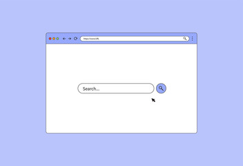 Browser mockup for website. Webpage user interface. Modern design of internet page. Vector illustration.