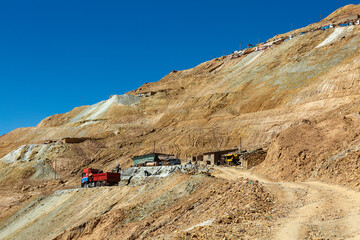 View of the Potosi Mine, the largest silver mine in South America. Bolivia. Bolivian mining town.