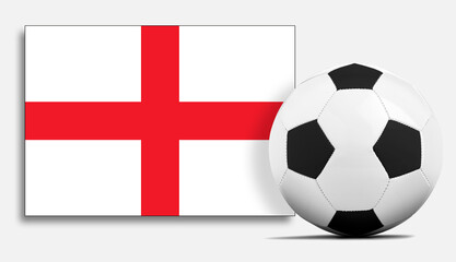 Blank Soccer ball with England national team flag.