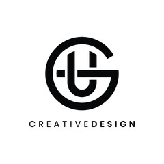 Creative modern circle letter GU logo design