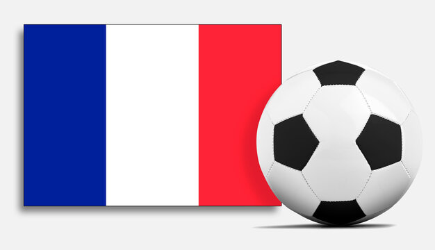 Blank Soccer ball with France national team flag.