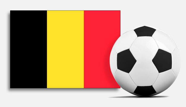 Blank Soccer ball with Belgium national team flag.