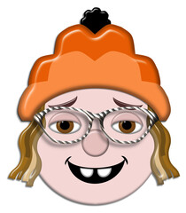 3d illustration, jpg, boy with hat, smiling, cartoon