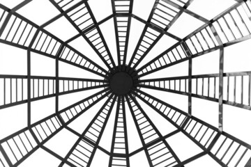 outdoor roof top view abstract pattern. Round Gazebo Made of Steel