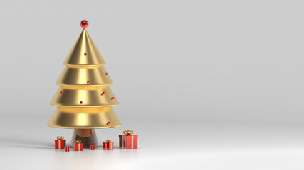 Happy New Year gold concept, 3d rendering