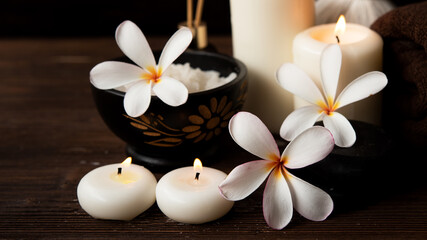 Thai spa massage.  Spa treatment cosmetic beauty. Therapy aromatherapy for care body women with...