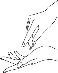 Obraz premium Hands Couple One Line Drawing. Continuous Line Drawing of Hands Couple line art