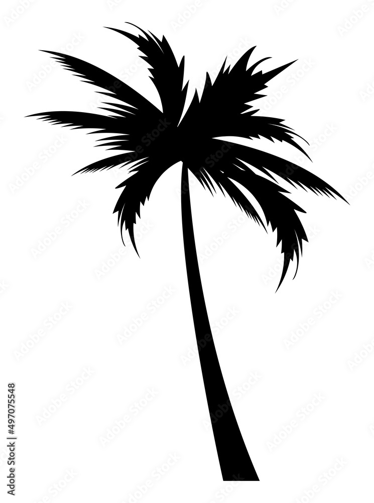 Sticker beach tree palm silhouette