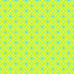 Abstract background. Yellow and blue  geometrical pattern. Modern design. Yellow maze pattern on blue background. 