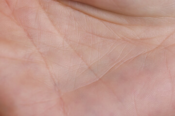 Fototapeta premium Closeup to human hand stamp and lines