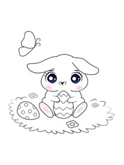 Cute little bunny with Easter egg