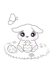 Cute little bunny with Easter egg