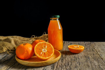 Orange juice ready to drink in the morning