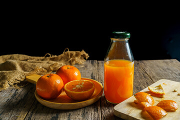 Orange juice ready to drink in the morning